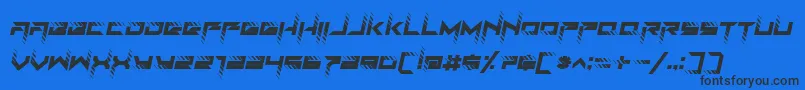 Шрифт RoadTest Italic – чёрные шрифты на синем фоне