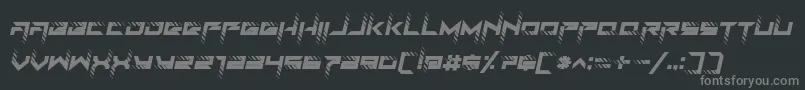 Czcionka RoadTest Italic – szare czcionki na czarnym tle