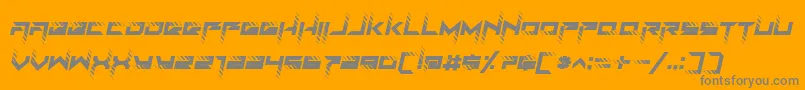 Fonte RoadTest Italic – fontes cinzas em um fundo laranja