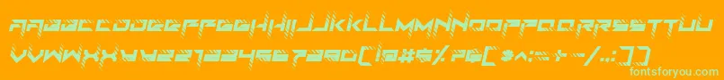 RoadTest Italic Font – Green Fonts on Orange Background