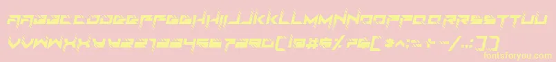 RoadTest Italic-Schriftart – Gelbe Schriften auf rosa Hintergrund