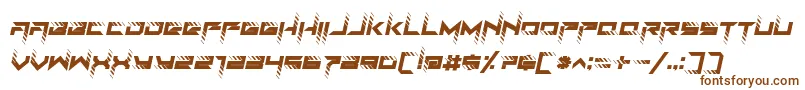 フォントRoadTest Italic – 白い背景に茶色のフォント