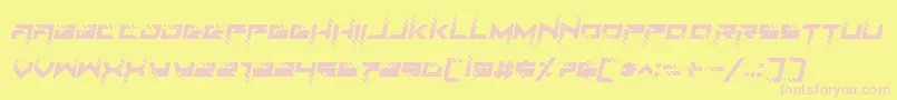 フォントRoadTest Italic – ピンクのフォント、黄色の背景