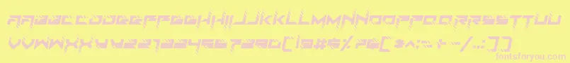 RoadTest Italic-Schriftart – Rosa Schriften auf gelbem Hintergrund