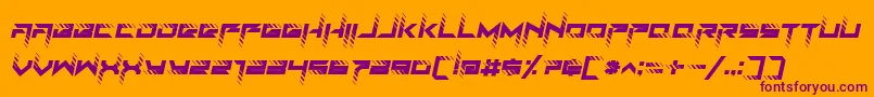 RoadTest Italic-fontti – violetit fontit oranssilla taustalla