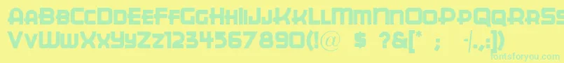 Czcionka Cuppajoe – zielone czcionki na żółtym tle
