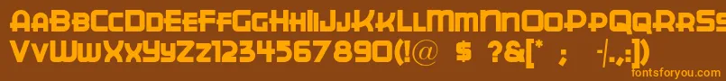 Cuppajoe-Schriftart – Orangefarbene Schriften auf braunem Hintergrund