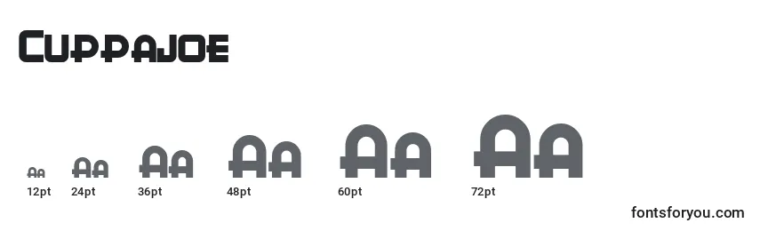 Cuppajoe Font Sizes