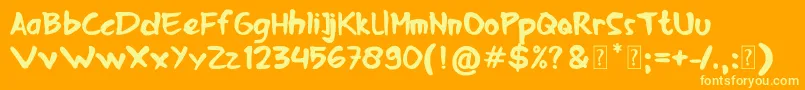 Fonte Roar Bold – fontes amarelas em um fundo laranja