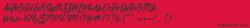 Czcionka roastink demo – czarne czcionki na czerwonym tle