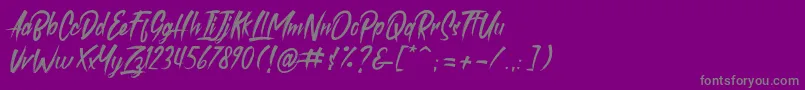 フォントroastink demo – 紫の背景に灰色の文字