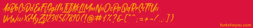 roastink demo Font – Orange Fonts on Red Background
