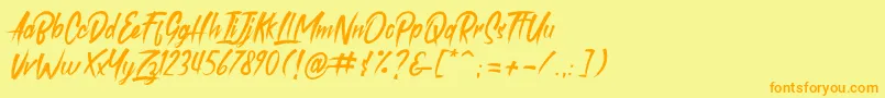 roastink demo Font – Orange Fonts on Yellow Background