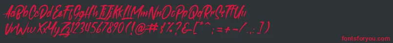 roastink demo-Schriftart – Rote Schriften auf schwarzem Hintergrund