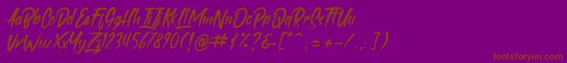 roastink demo-Schriftart – Braune Schriften auf violettem Hintergrund