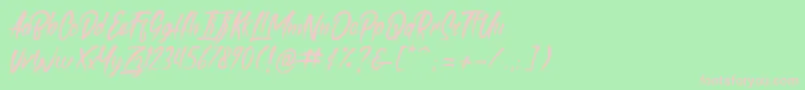 roastink demo Font – Pink Fonts on Green Background