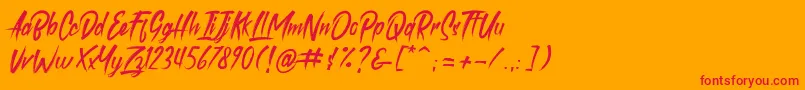 roastink demo Font – Red Fonts on Orange Background
