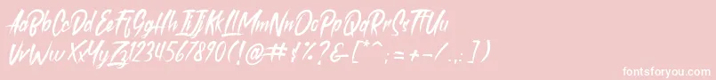 roastink demo-Schriftart – Weiße Schriften auf rosa Hintergrund