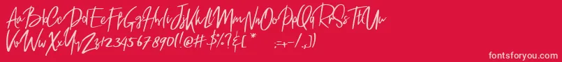 Robb Font – Pink Fonts on Red Background