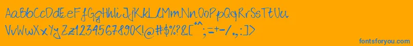 フォントROBER    – オレンジの背景に青い文字