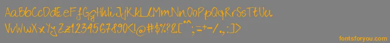 フォントROBER    – オレンジの文字は灰色の背景にあります。