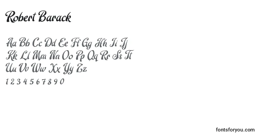 Шрифт Robert Barack – алфавит, цифры, специальные символы