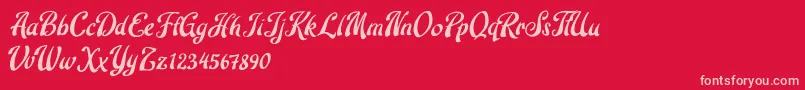 Robert Barack Font – Pink Fonts on Red Background