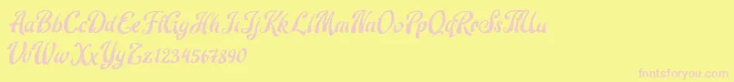 Robert Barack Font – Pink Fonts on Yellow Background