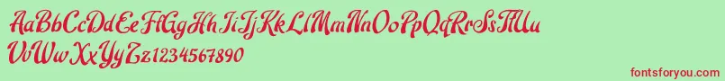 Robert Barack Font – Red Fonts on Green Background