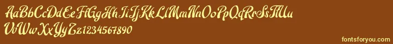 Robert Barack Font – Yellow Fonts on Brown Background