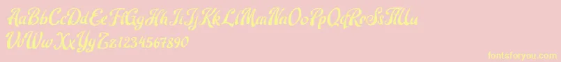 Robert Barack Font – Yellow Fonts on Pink Background