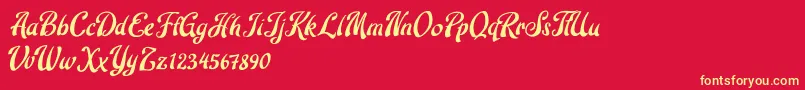 Robert Barack Font – Yellow Fonts on Red Background