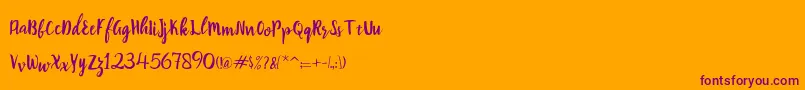 Robert-Schriftart – Violette Schriften auf orangefarbenem Hintergrund