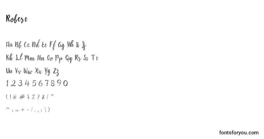 Robert (138818)フォント–アルファベット、数字、特殊文字