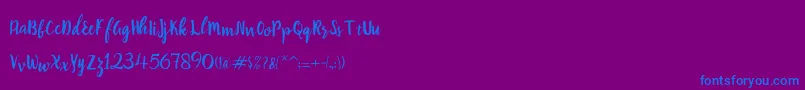 Robert-Schriftart – Blaue Schriften auf violettem Hintergrund