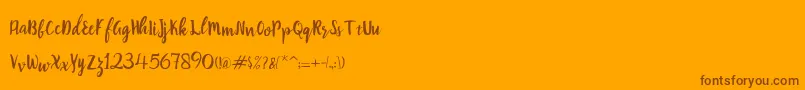 Robert-Schriftart – Braune Schriften auf orangefarbenem Hintergrund