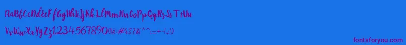 Robert-Schriftart – Violette Schriften auf blauem Hintergrund