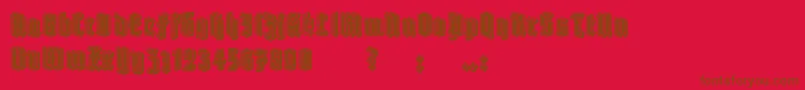 RobertFilled-Schriftart – Braune Schriften auf rotem Hintergrund