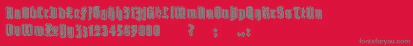 Fonte RobertFilled – fontes cinzas em um fundo vermelho