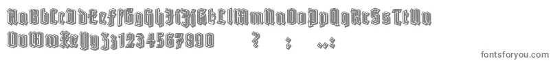 RobertFilled-fontti – harmaat kirjasimet valkoisella taustalla