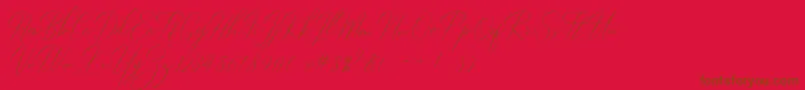 Robertortiz Font – Brown Fonts on Red Background
