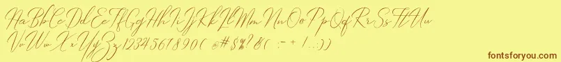 Robertortiz Font – Brown Fonts on Yellow Background