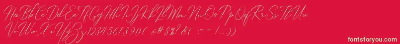フォントRobertortiz – 赤い背景に緑の文字