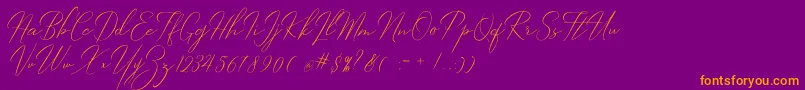 フォントRobertortiz – 紫色の背景にオレンジのフォント