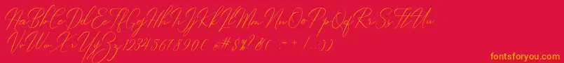 Robertortiz Font – Orange Fonts on Red Background