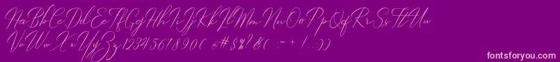 Robertortiz-Schriftart – Rosa Schriften auf violettem Hintergrund
