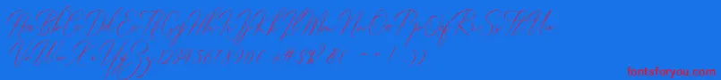 Robertortiz-Schriftart – Rote Schriften auf blauem Hintergrund