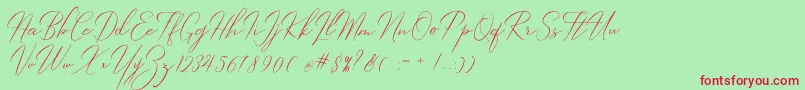 Robertortiz Font – Red Fonts on Green Background