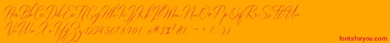 Robertortiz-Schriftart – Rote Schriften auf orangefarbenem Hintergrund