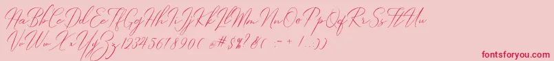 フォントRobertortiz – ピンクの背景に赤い文字
